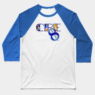 Colorful Cre8 (Create) Inspirational and Motivational Art Baseball T-Shirt